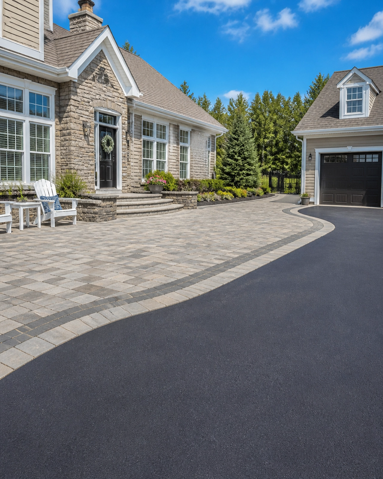 Completed Plainfield driveway and patio transformation